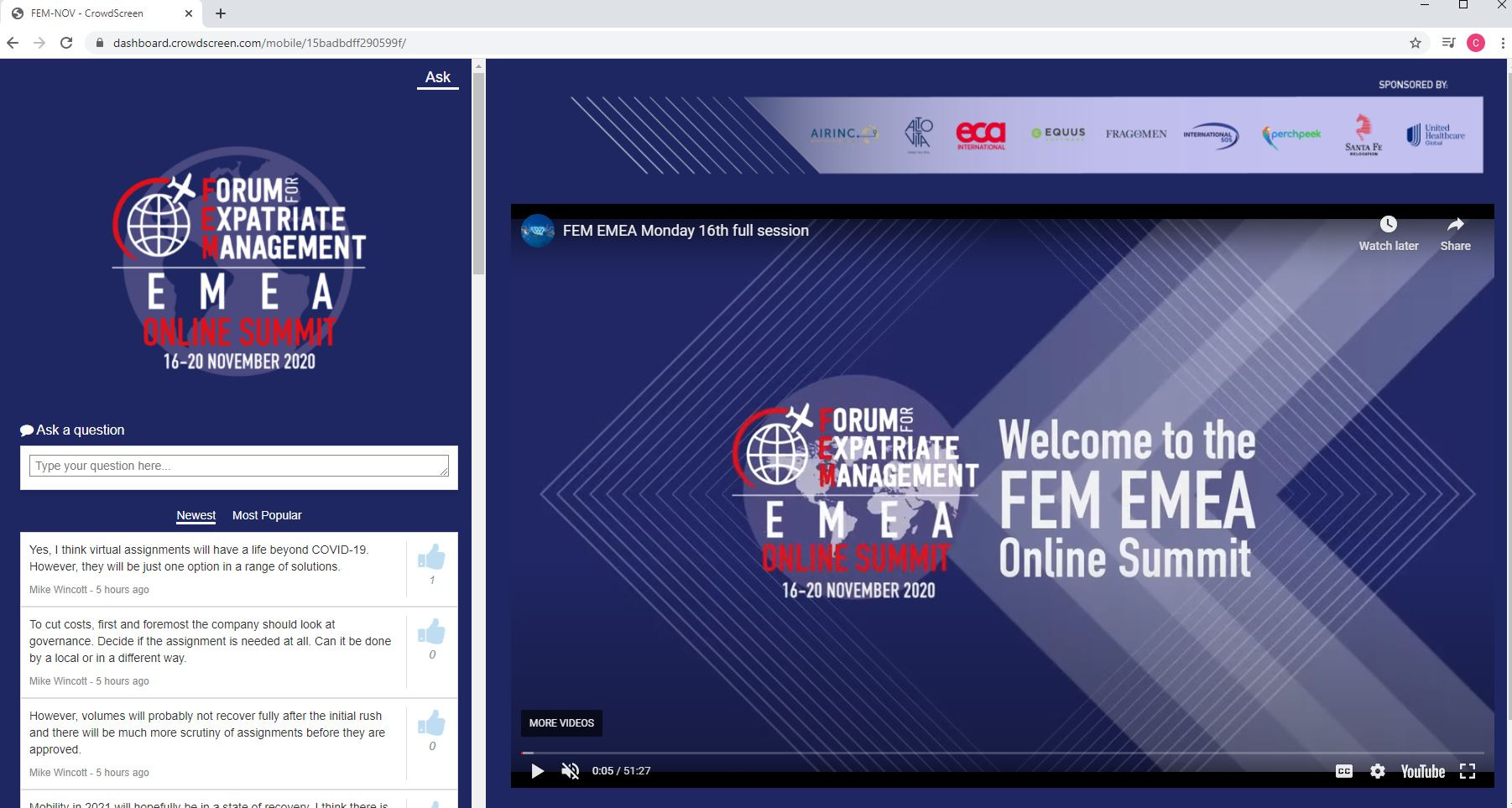 The FEM EMEA Online Summit has begun!